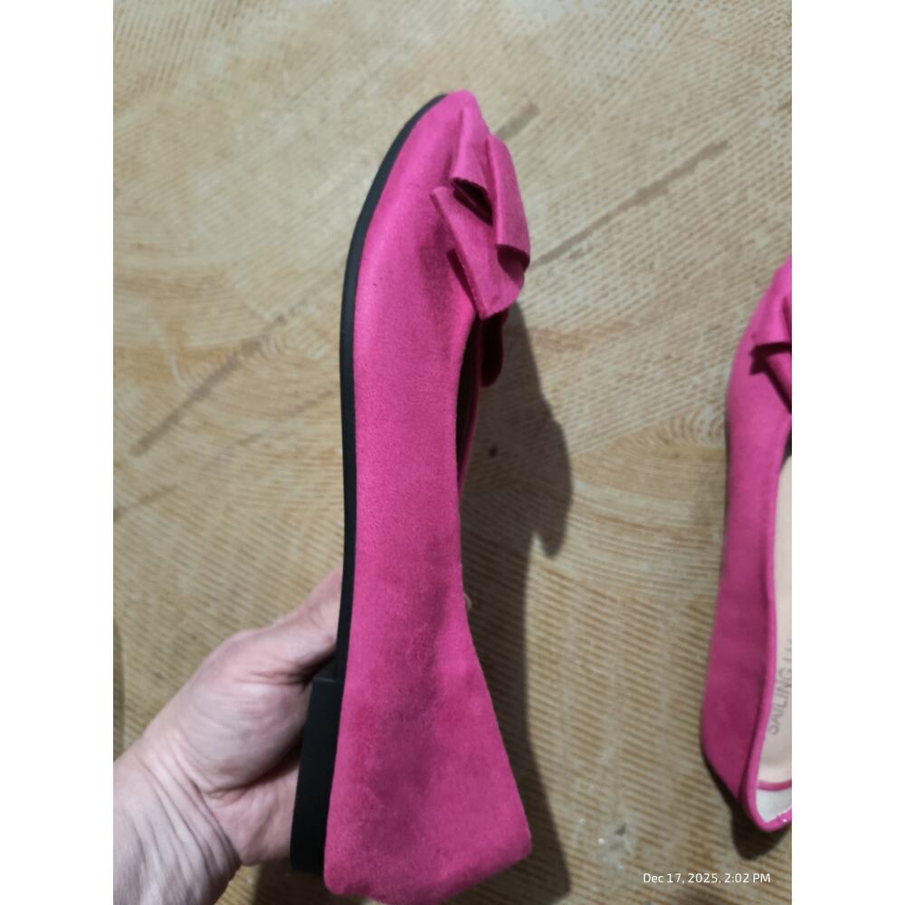 Sailing Lu Women Sz44 Flats Pink Bow Pointed Toe Slip On Shoes Drag Ballet Strip - Picture 11 of 13